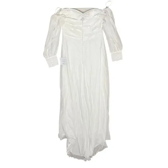 NWT Lulus Adorna White Off-the-Shoulder Maxi Dress Size M - Picture 9 of 11